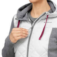 Hybrid-Sweatshirtjacke Naturwandern NH100 Damen grau