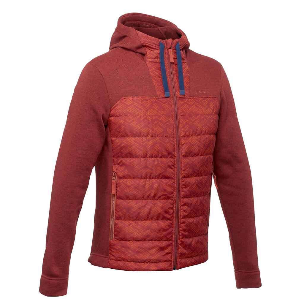 Fleecejacke Hybrid NH500 Herren ziegelrot