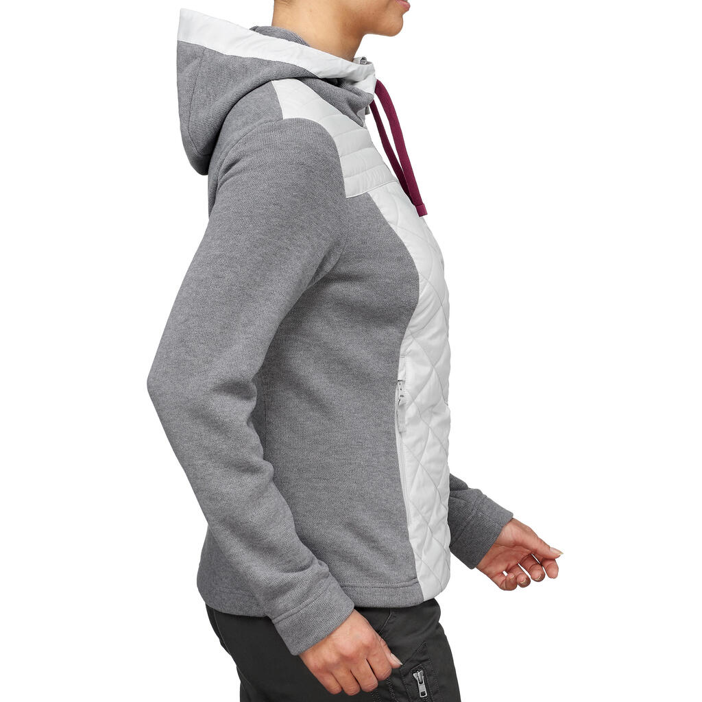 Women’s Hiking Hooded Sweatshirt - NH100 Hybrid