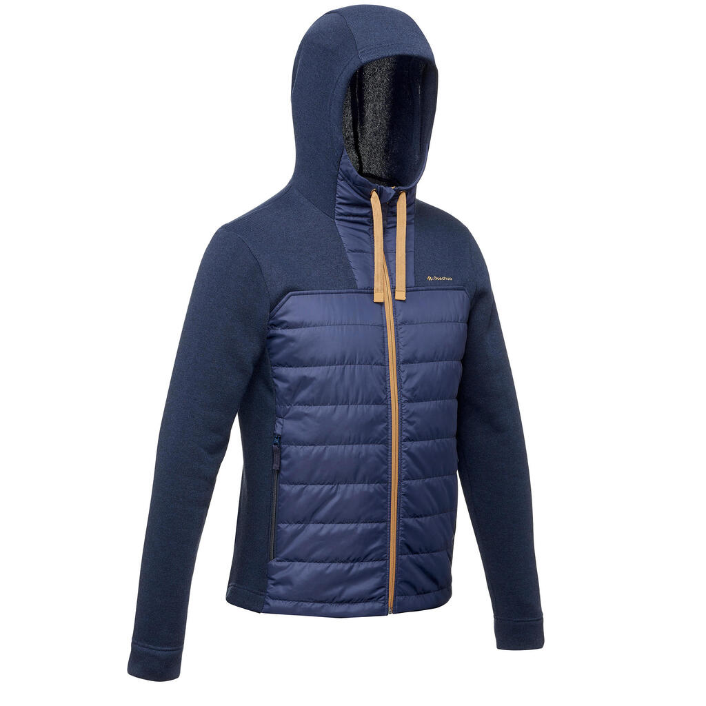 Sweatjacke Herren Hybridjacke mit Kapuze Wandern - NH100