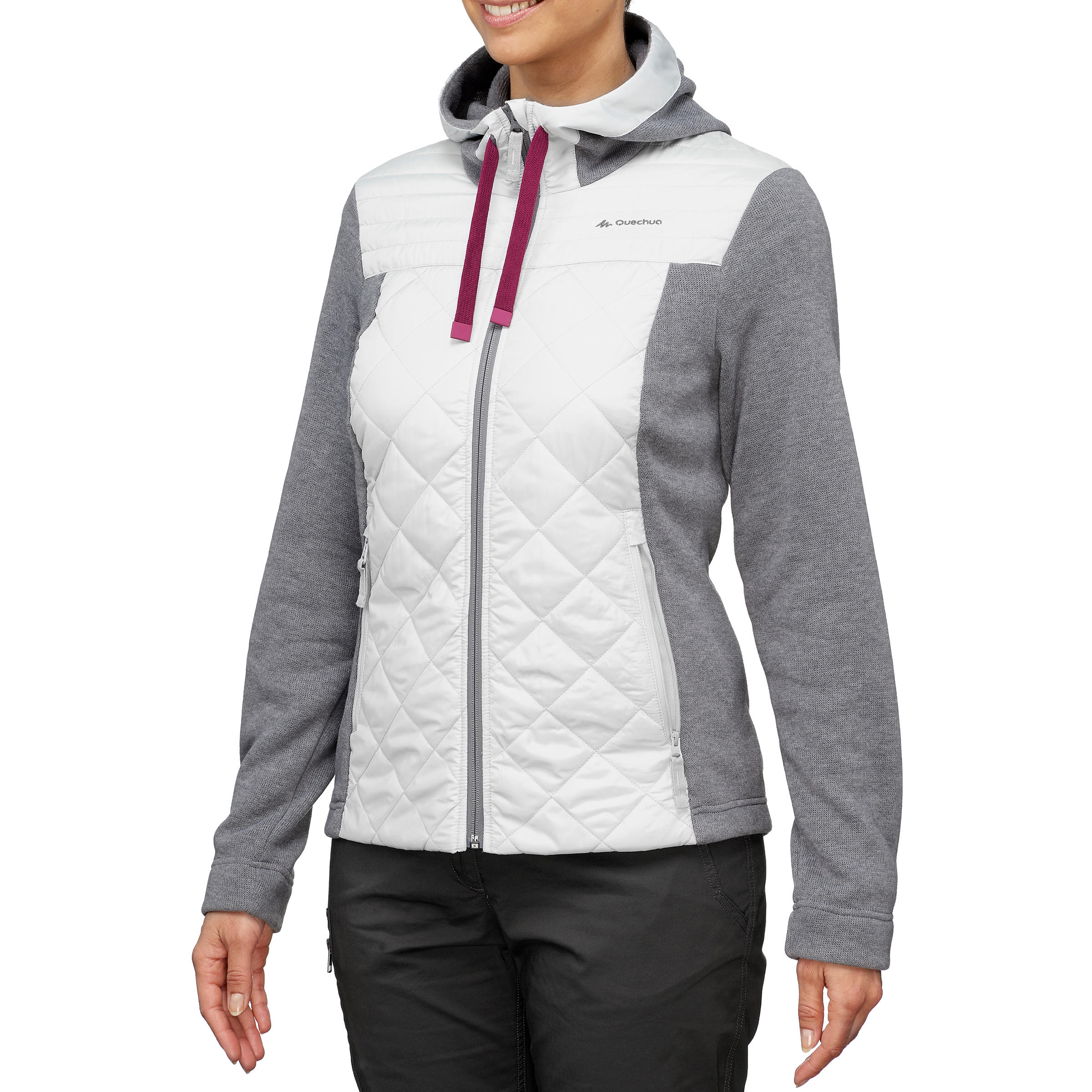 NH 100 Hiking Hybrid Hooded Sweatshirt - Women - QUECHUA