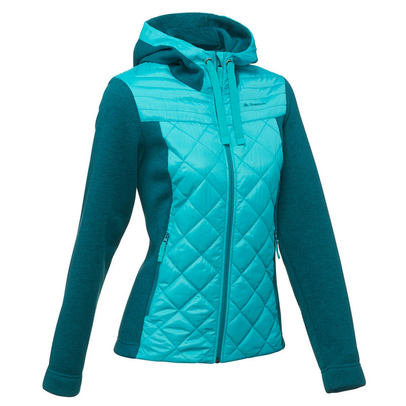 tricot randonnée nature femme NH500 Hybride bleu caraïbes tricot randonnée nature femme NH500 Hybride bleu caraïbes