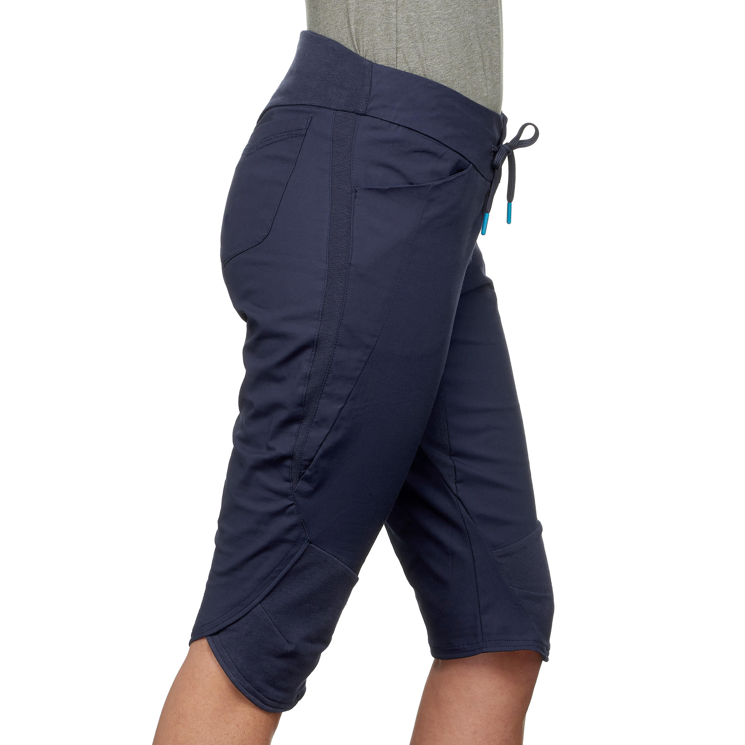 Walking Cropped Trousers - Navy Blue 