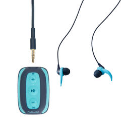 Lecteur MP3 étanche SwimMusic V1.1 Bleu avec écouteurs et ailettes de maintien