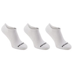 CHAUSSETTES DE SPORTS DE RAQUETTES RS 100 ADULTE X3 LOW BLANCHE