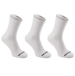 CHAUSSETTES DE SPORTS DE RAQUETTES RS 100 X3 HAUTES BLANCHE