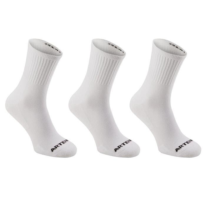 Chaussettes De Tennis Hautes Rs 100 Blanche Lot De 3 Artengo Decathlon
