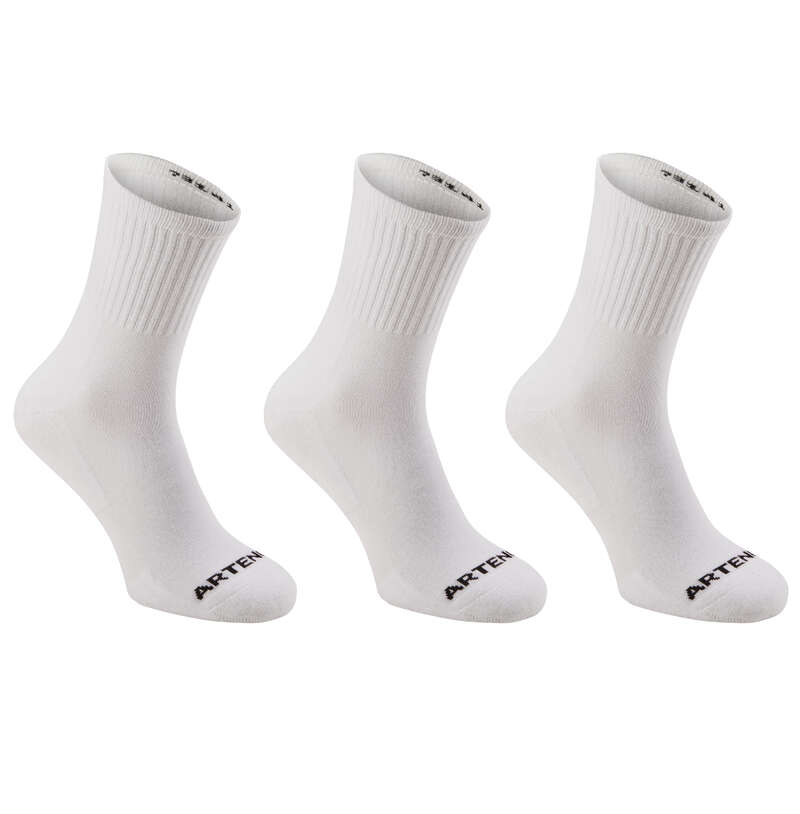 Meias de Ténis Adulto Badminton - MEIAS TÉNIS RS 100 BRANCO X3 ARTENGO - Meias de Badminton
