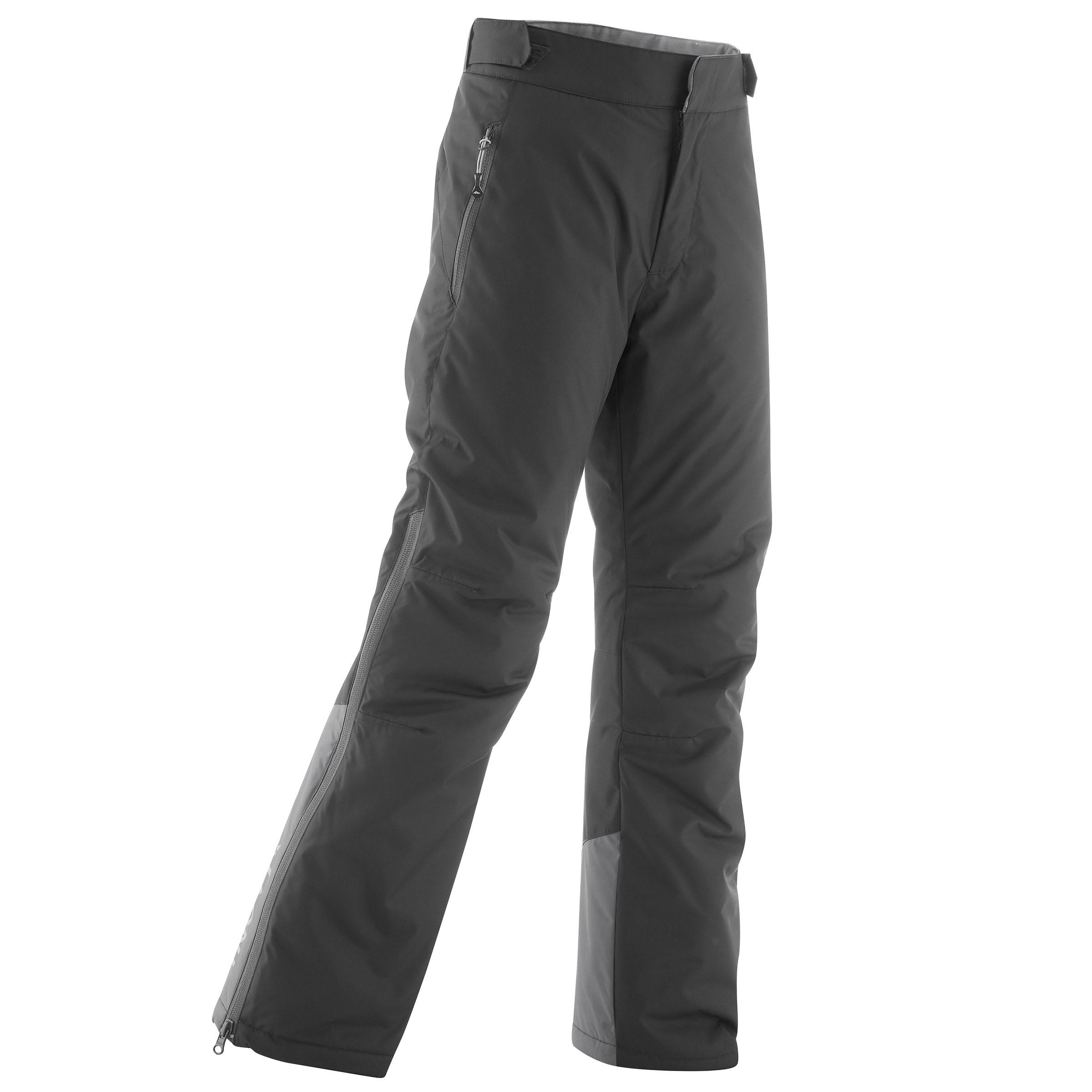 Kids' CrossCountry Ski Pants 100 Grey Carbon grey‎ Inovik Decathlon
