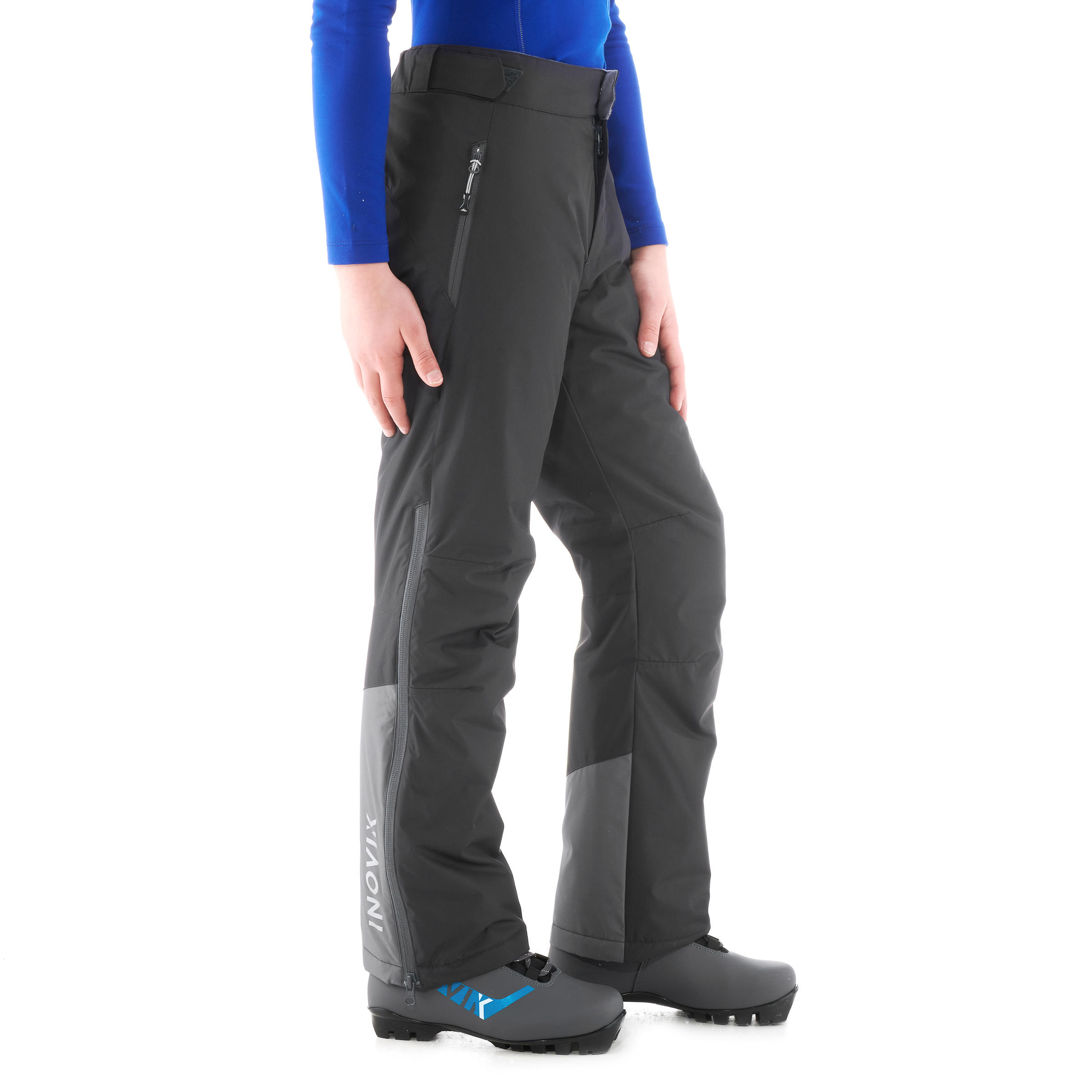 Kids' CrossCountry Ski Pants 100 Grey Carbon grey‎ Inovik