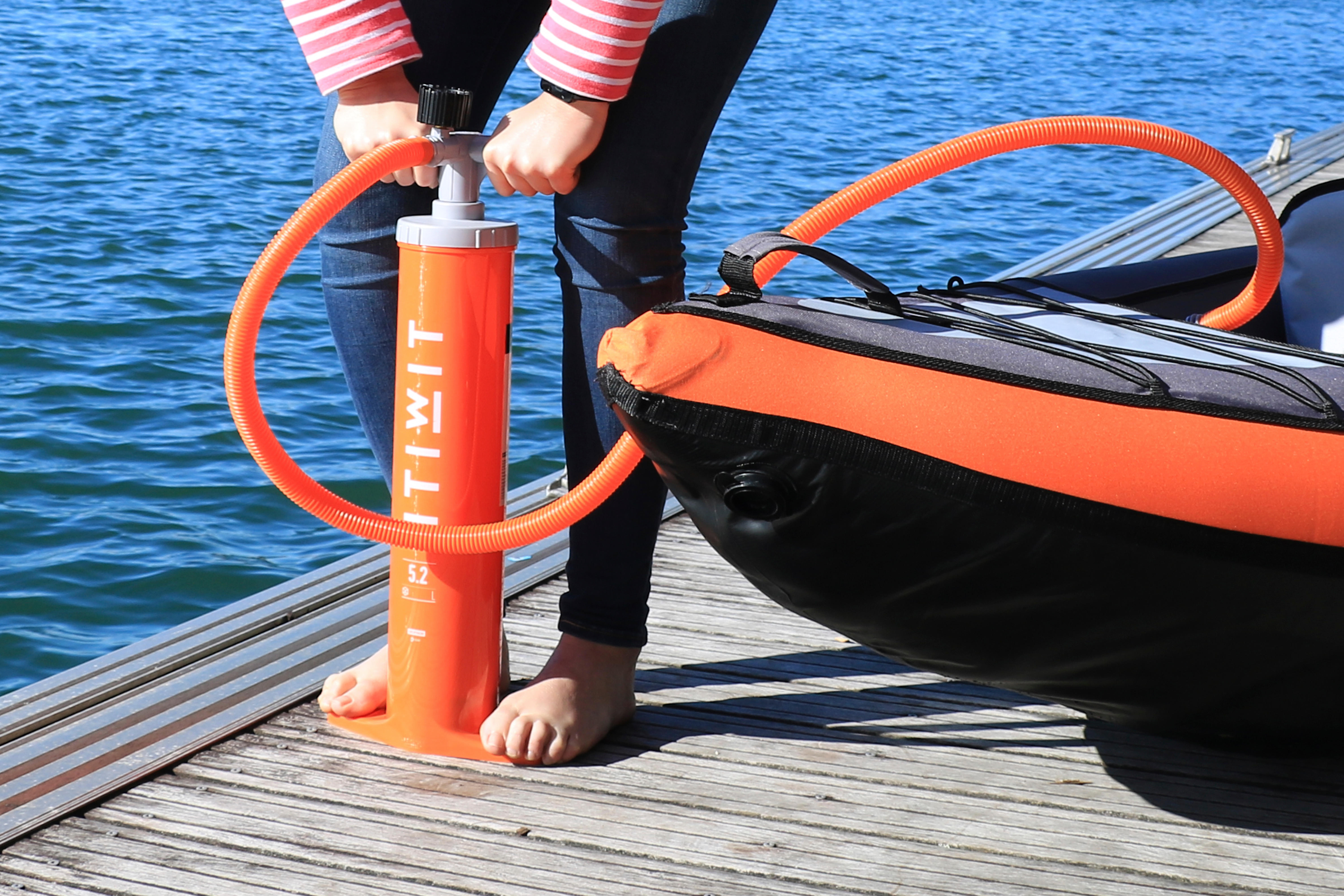 Double-Action Hand Pump for Kayaks - Orange - ITIWIT