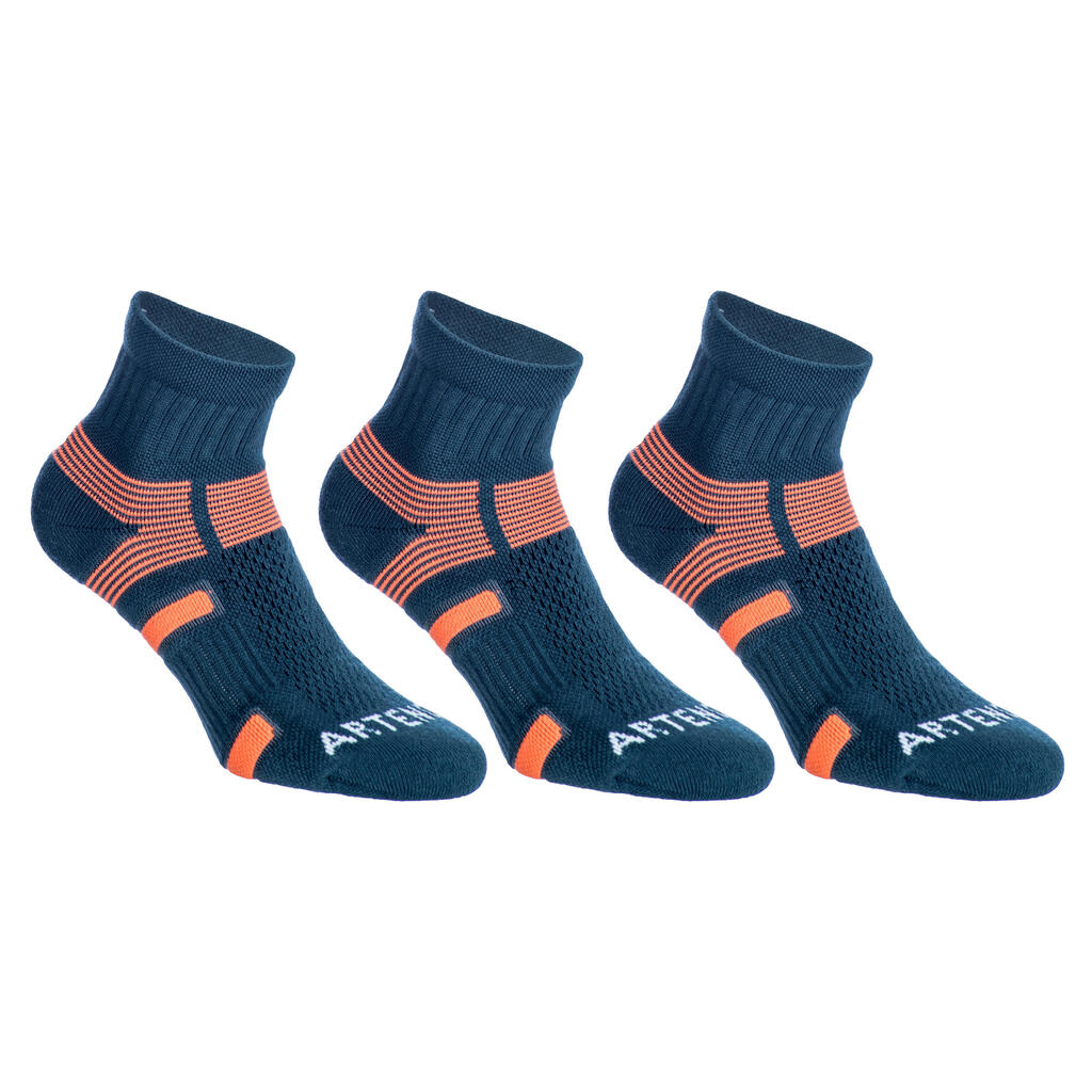 Tennissocken RS 560 Mid 3er-Pack grau/orange Artengo