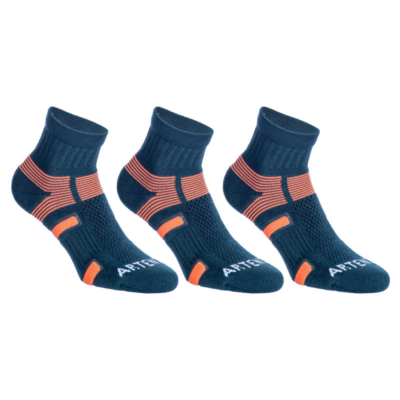 BAS DE SPORT MI-HAUTS ARTENGO RS 560 GRIS ORANGE LOT DE 3 BAS DE SPORT MI-HAUTS ARTENGO RS 560 GRIS ORANGE LOT DE 3