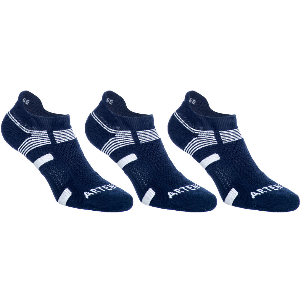 CHAUSSETTES DE SPORT BASSES ARTENGO RS 560 MARINE BLANC LOT DE 3