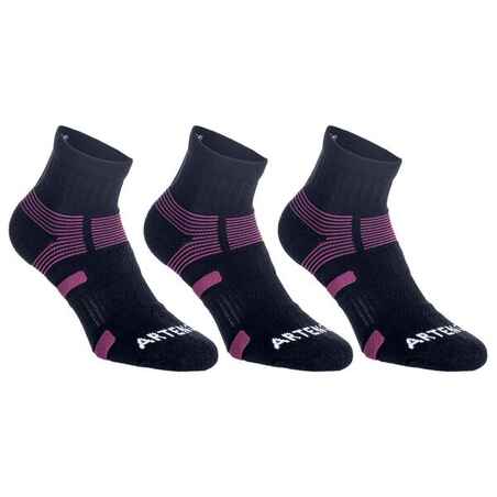 Črne in vijoličaste srednje visoke nogavice RS560 za odrasle