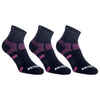 Športové ponožky RS 560 stredne vysoké čierno-fialové 3 páry
