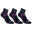 MEIAS CANO MÉDIO-ALTO DESPORTOS DE RAQUETE ADULTO RS 560 PRETO/VIOLETA (3 PARES)