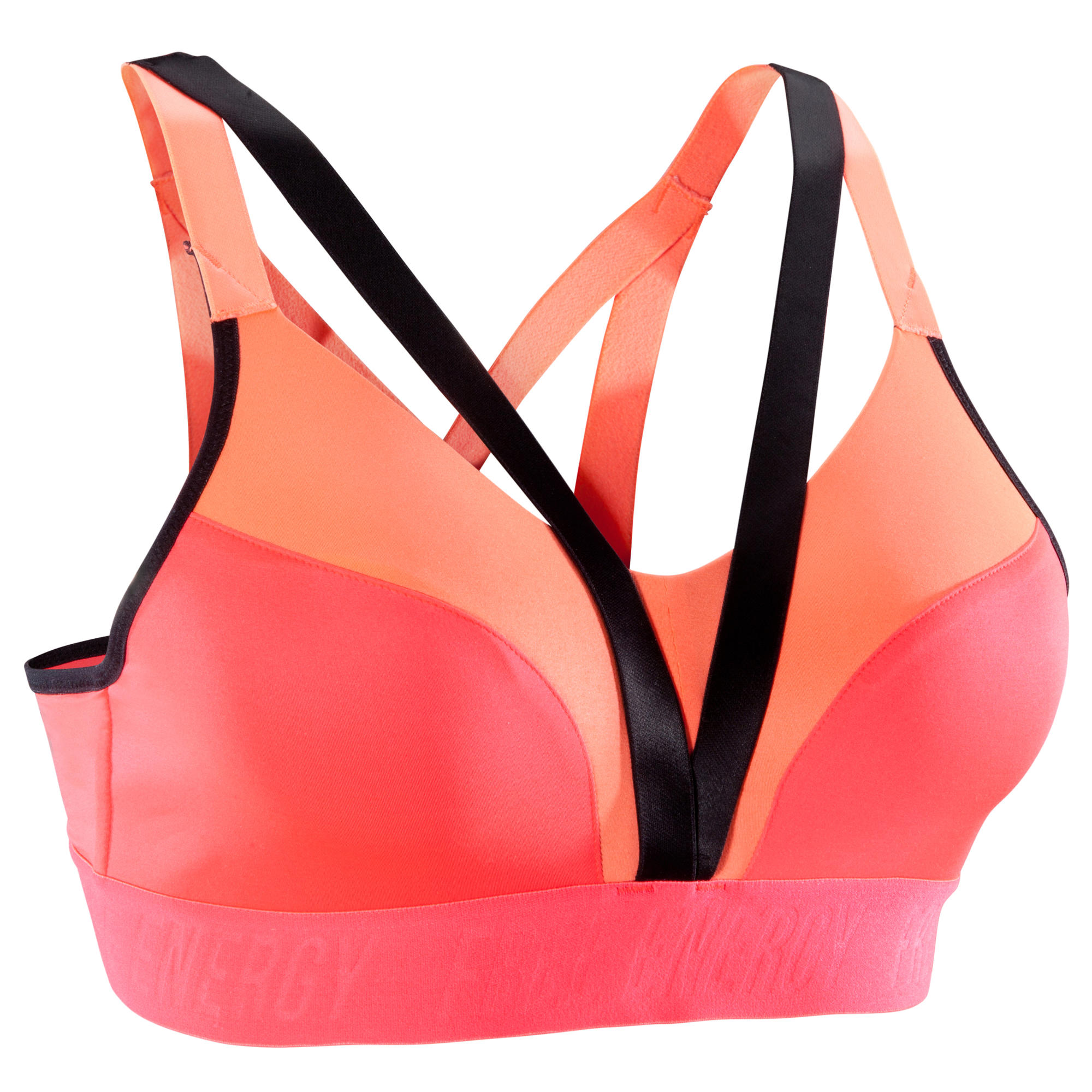 500 Women S Cardio Fitness Sports Bra Coral Domyos By Decathlon