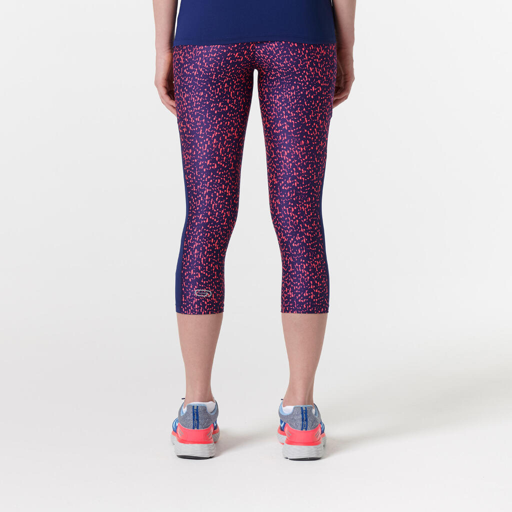 Laufhose Tights 3/4 Run Dry+ Damen blau/koralle