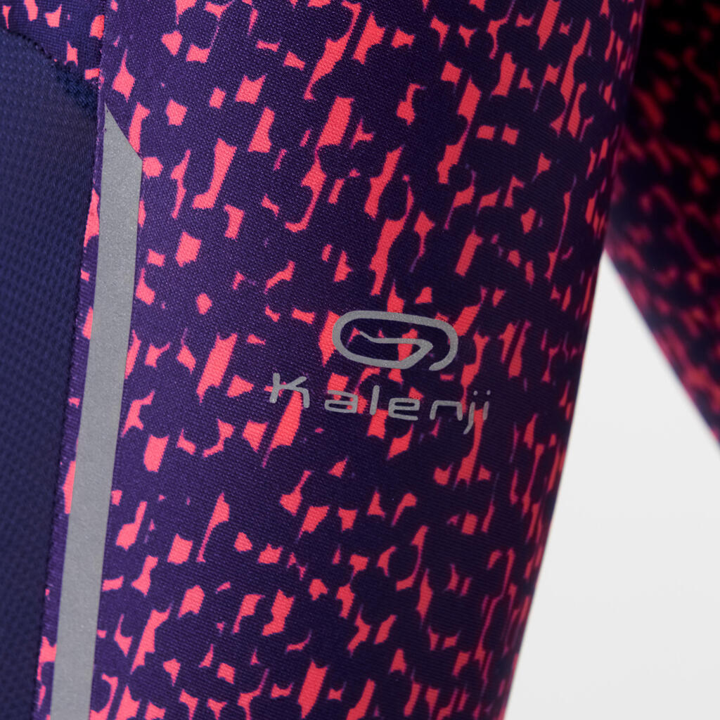 Laufhose Tights 3/4 Run Dry+ Damen blau/koralle