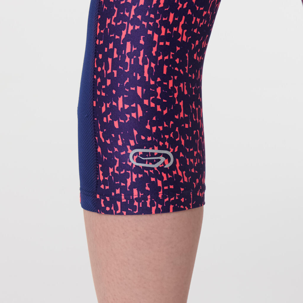 Laufhose Tights 3/4 Run Dry+ Damen blau/koralle