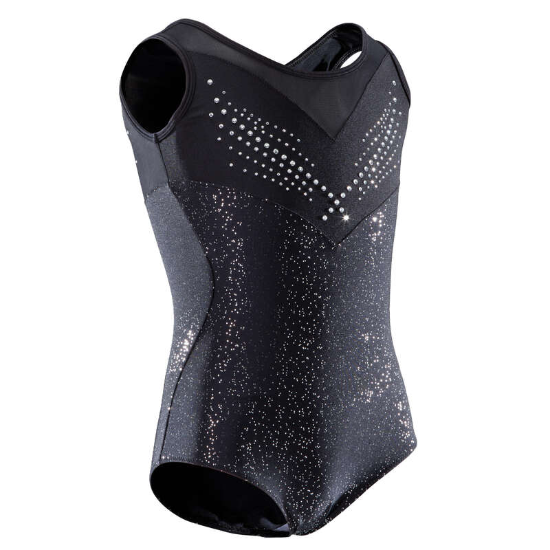 WOMEN ARTISTIC GYM APPAREL, HAND GRIP - 900 Sleeveless Leotard - Black DOMYOS