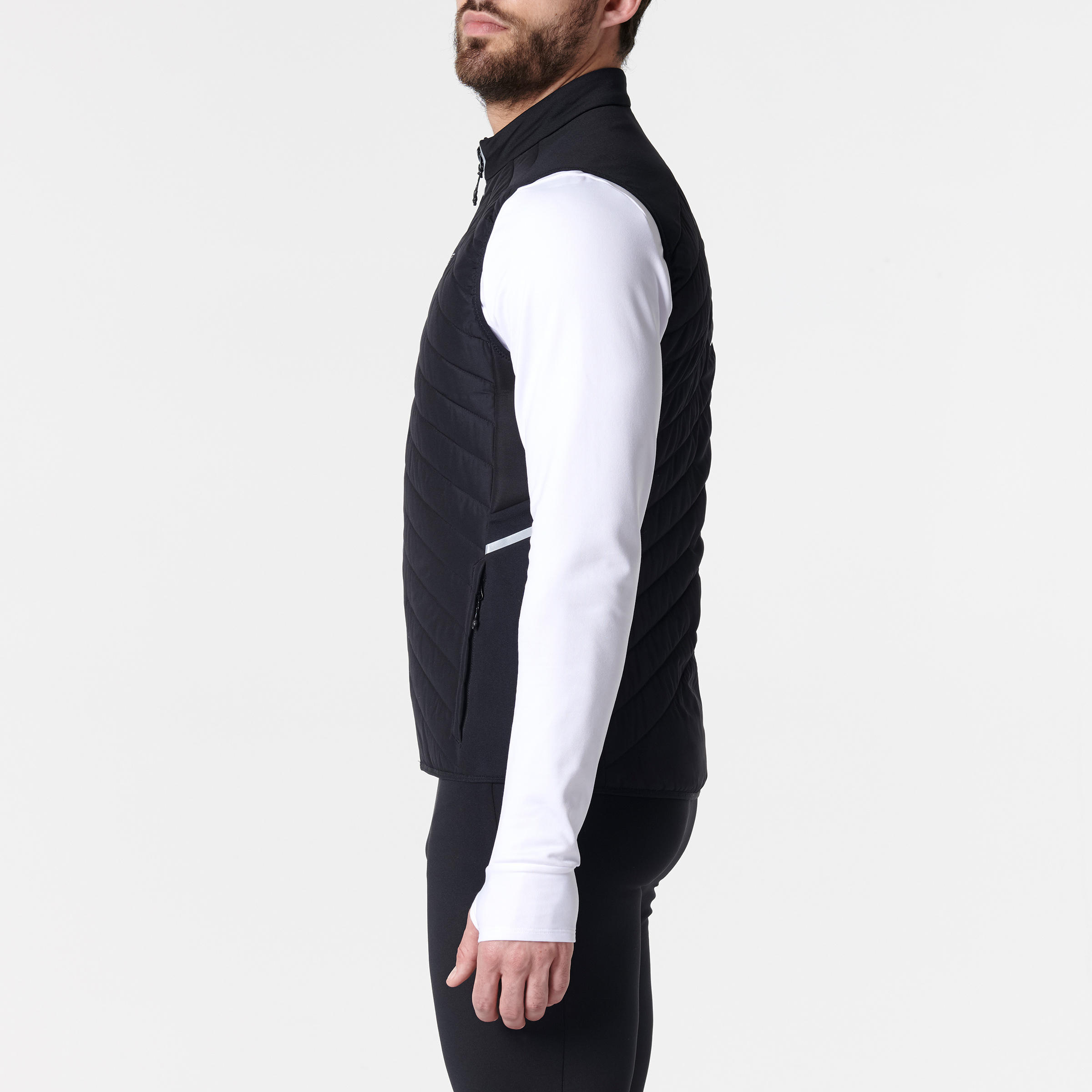 Men's Sleeveless Running Jacket - Warm+ Black - KIPRUN