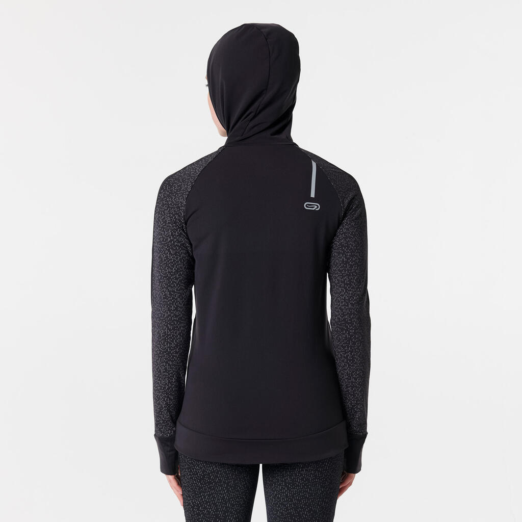 RUN WARM NIGHT WOMEN'S JOGGING JACKET BLACK PRINT