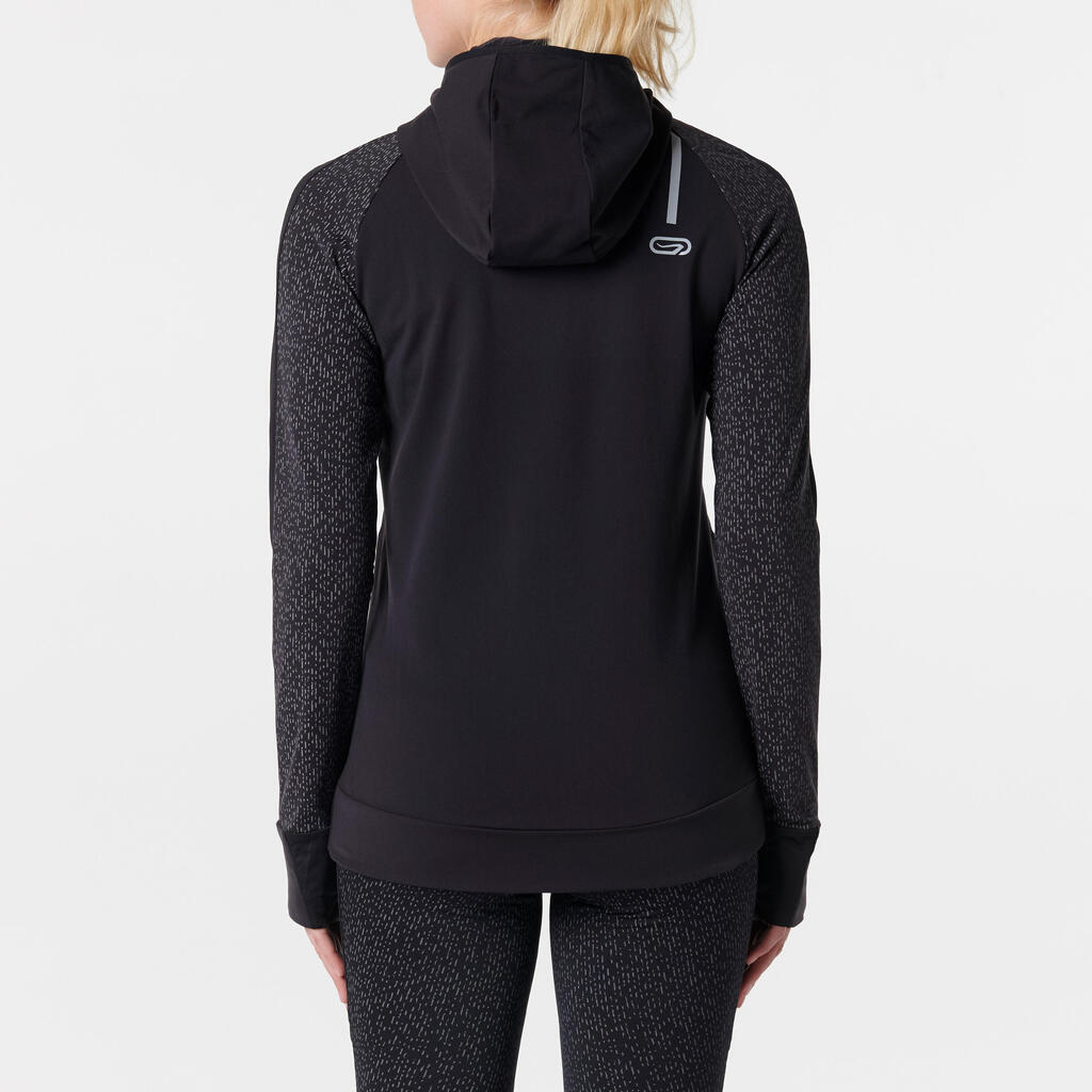 RUN WARM NIGHT WOMEN'S JOGGING JACKET BLACK PRINT