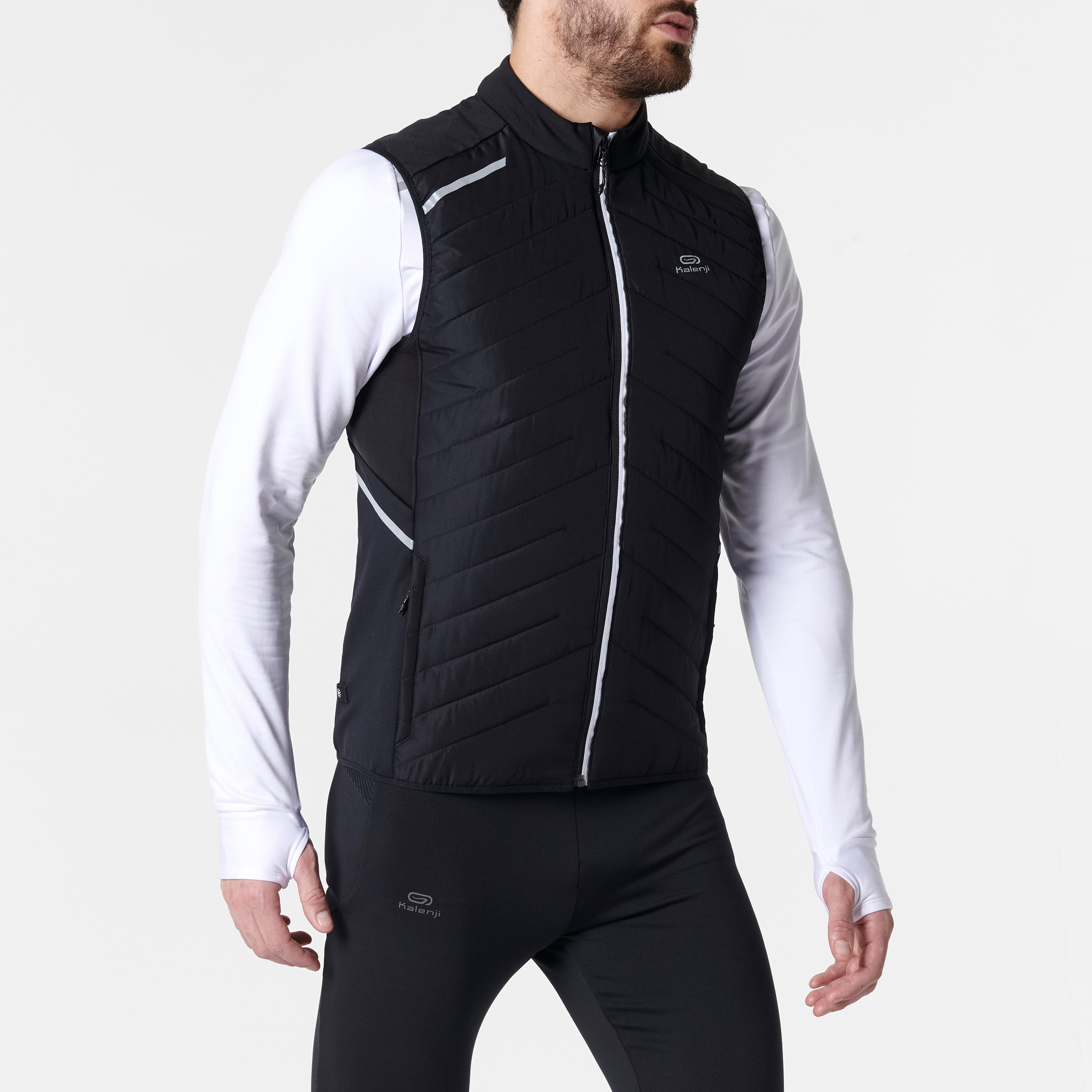  GILET  SANS MANCHE RUNNING RUN WARM NOIR HOMME  Kalenji 