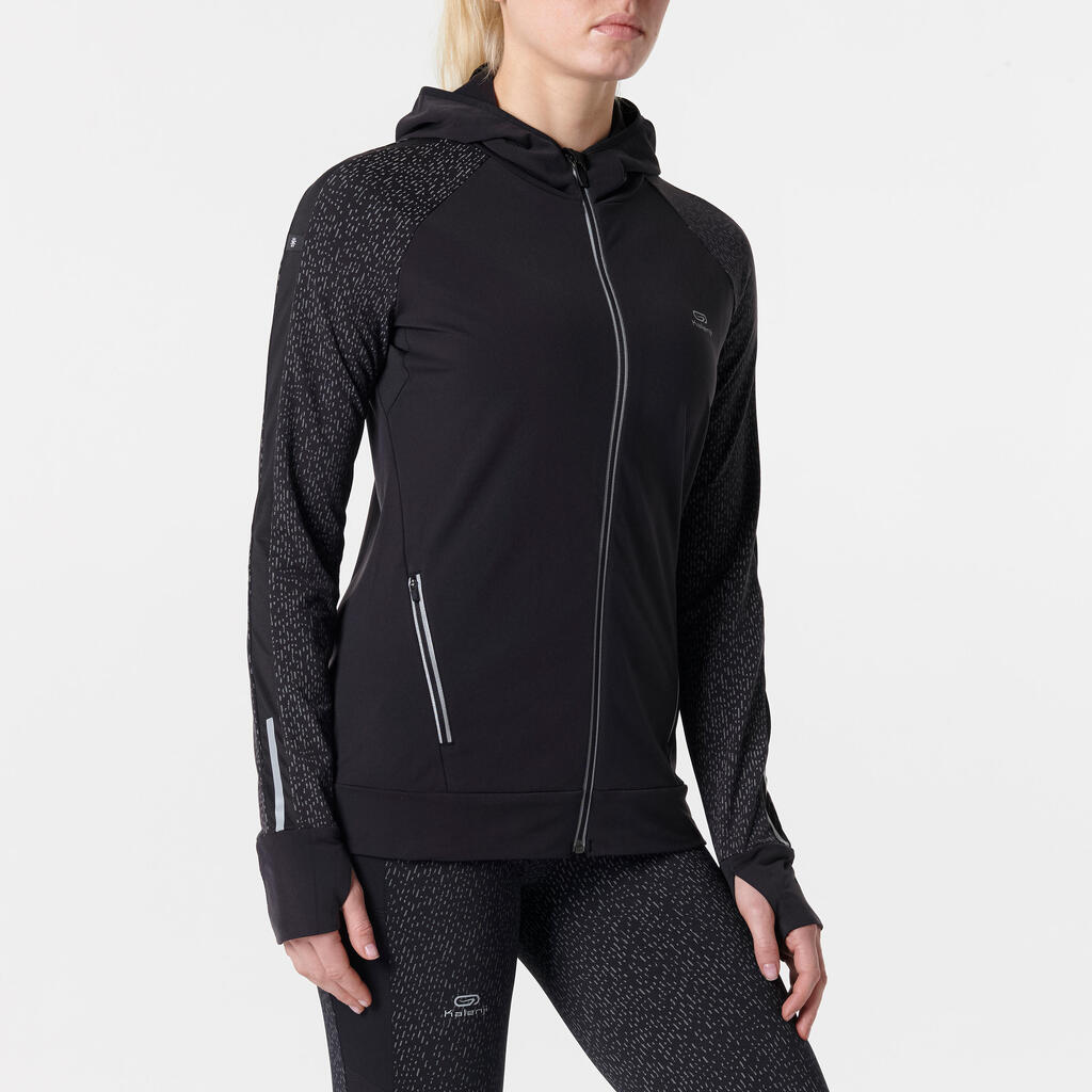 RUN WARM NIGHT WOMEN'S JOGGING JACKET BLACK PRINT