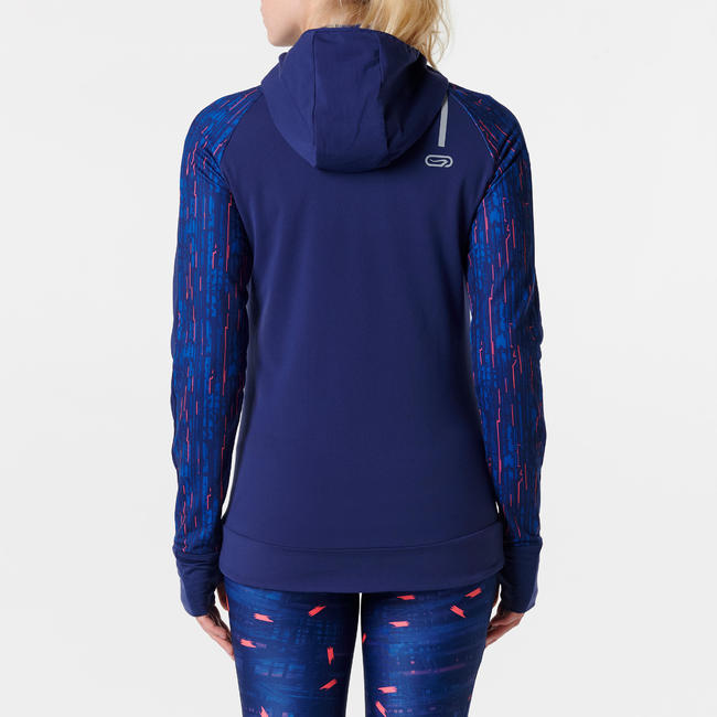 RUN WARM HOOD WOMEN’S RUNNING LONGSLEEVED JACKET NAVY BLUE