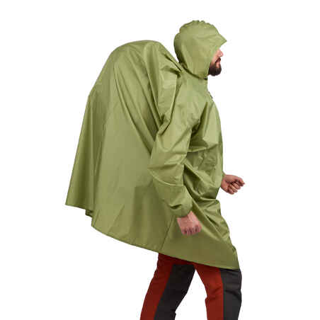 Hiking Rain Poncho - ARPENAZ 40 L - Size L/XL - Green