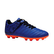 Tenis de fútbol, tira autoadh. niños terrenos secos Agility 300 FG azul naranja
