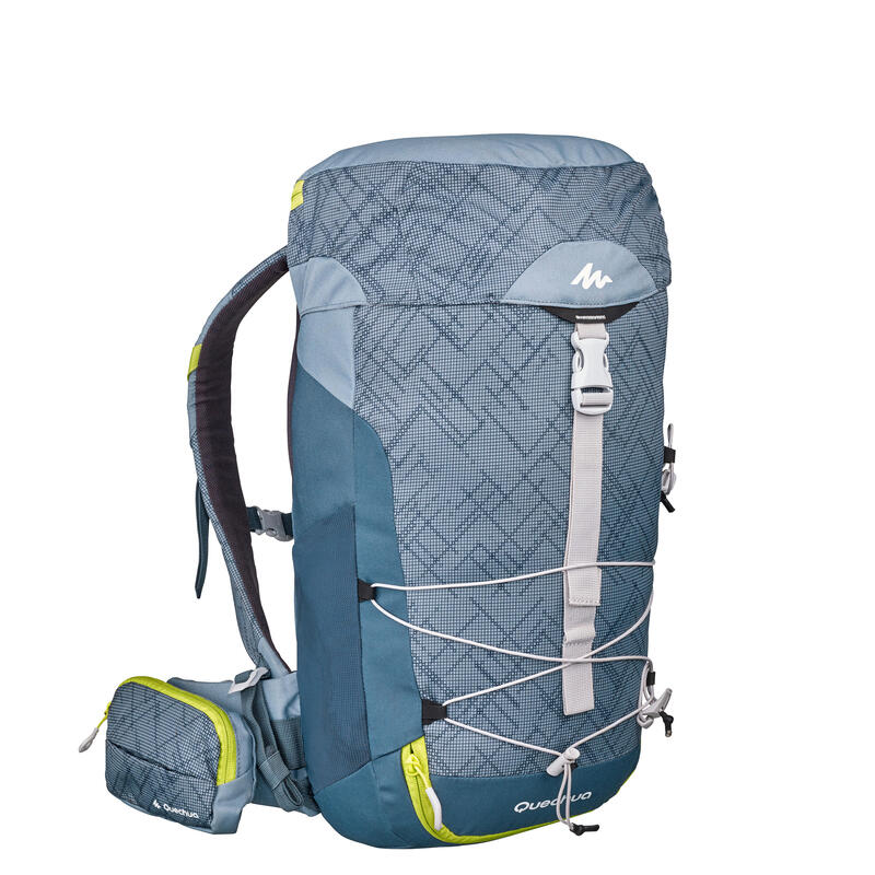 Mochila Pequeña de Montaña y Trekking, Quechua, MH100 20 Litros, Gris