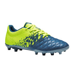 Chaussure de football enfant terrain sec Agility 500 FG bleue jaune