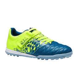 Agility 500 HG Kids' Hard Ground Football Boots with Rip-Tabs - Blue/Yellow