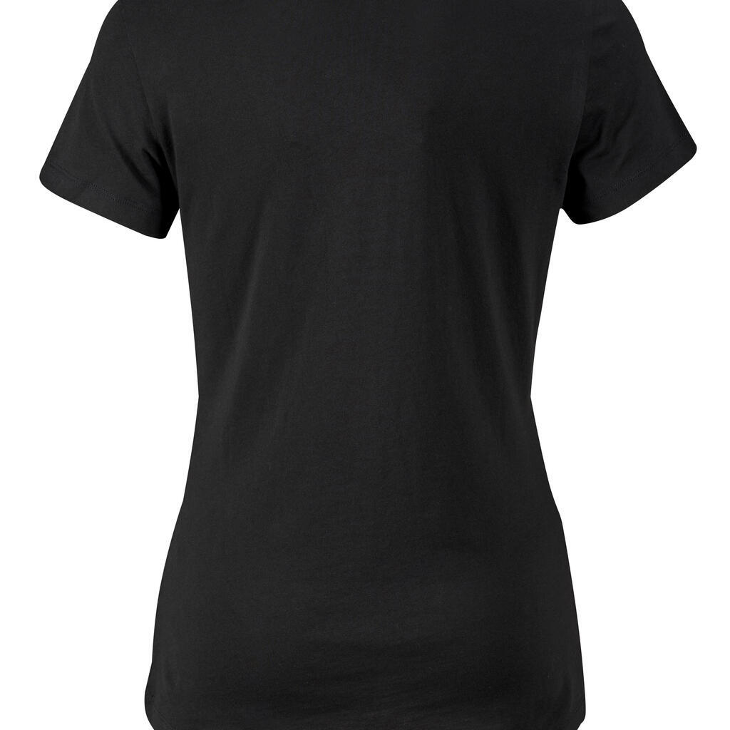 100 Essential Women's Stretching T-Shirt - Black Logo