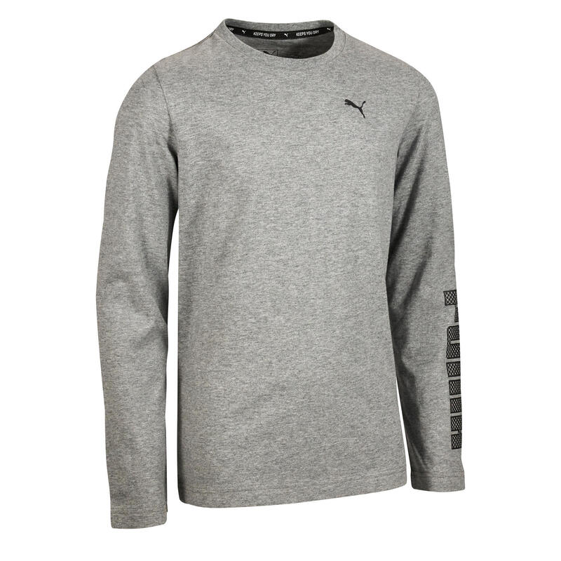 Boys' Long-Sleeved Gym T-Shirt - Grey