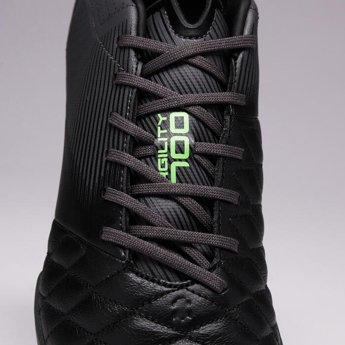 Agility 700 HG Adult Firm Pitch Football Boots Black/Grey Decathlon