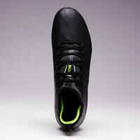 حذاء طويل Agility 500 FG للكبار لكرة القدم للملاعب الصلبة- أسود