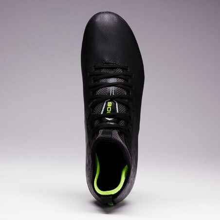 حذاء طويل Agility 500 FG للكبار لكرة القدم للملاعب الصلبة- أسود