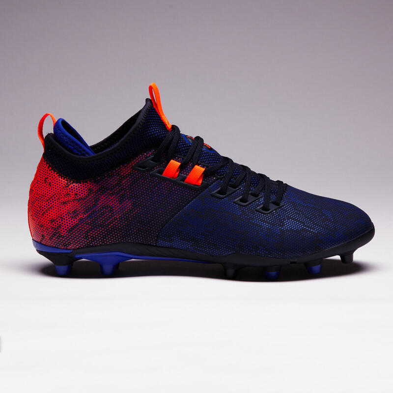 Chaussure de football adulte terrains secs Agility 900 Mid FG bleue orange