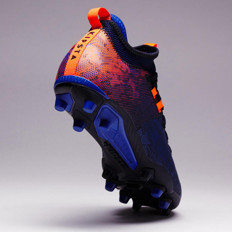 Chaussure de football adulte terrains secs Agility 900 Mid FG bleue orange