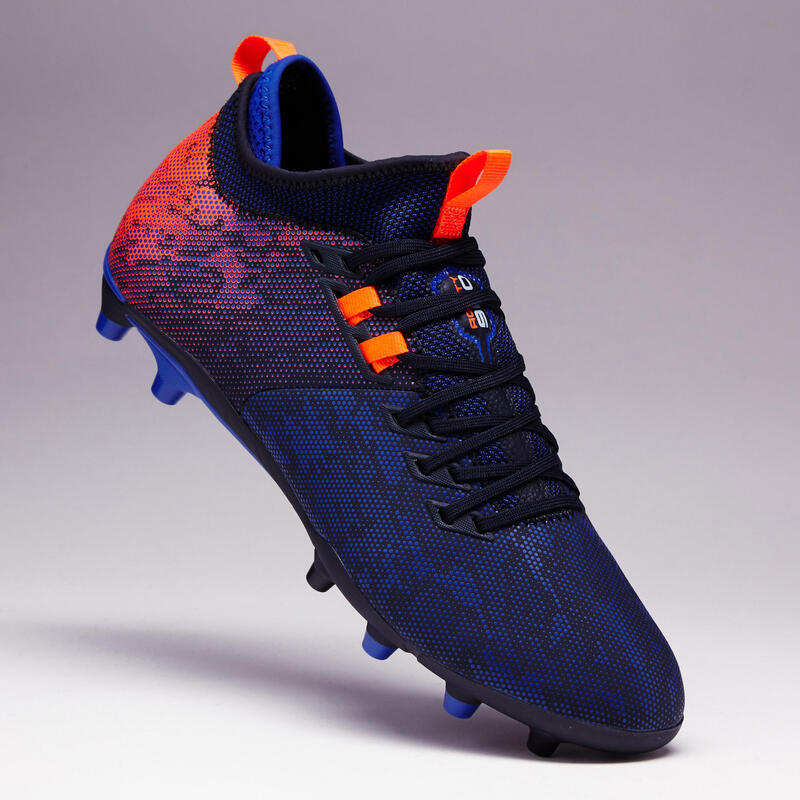 Chaussure de football adulte terrains secs Agility 900 Mid FG bleue orange