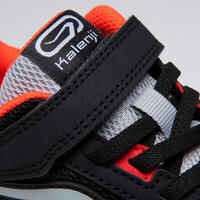 RUN SUPPORT RIP-TAB CHILDREN'S ATHLETICS SHOES - BLACK GREY ORANGE FLUO