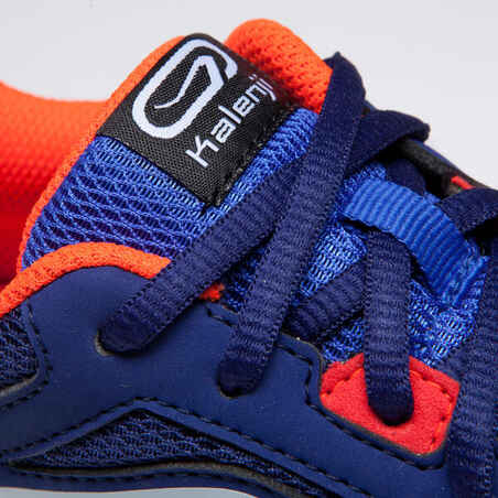 حذاء رياضي RUN SUPPORT بأربطة للأطفال - أزرق/أحمر فلو