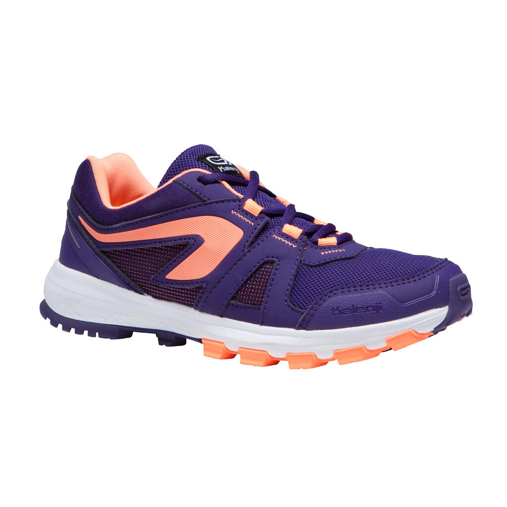 Laufschuhe Kiprun Grip Leichtathletik Kinder lila/koralle