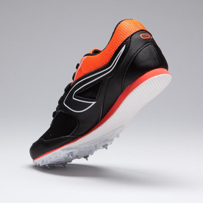 CHILDREN AND ADULTS MULTIPURPOSE ATHLETICS SHOES WITH SPIKES BLACK RED