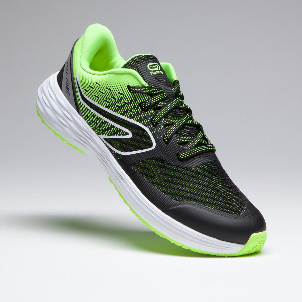 chaussures enfant d'athlétisme AT 500 kiprun fast rose fluo- bordeaux